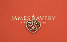 *RETIRED*  James Avery Sterling Silver French Heart Pendant (Medium) Charm