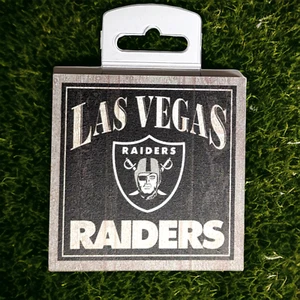Las Vegas Raiders Wood Magnet 3" x 3" NFL Football NEW - Picture 1 of 4