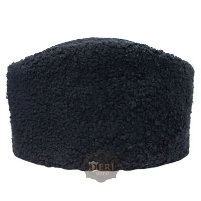 Atatürk Kalpak - Black Sheepskin - Handmade Leather - Turkish Anatolian Hat - Image 1 of 4