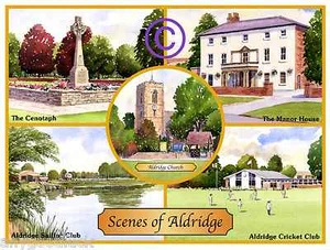 ALDRIDGE 5 SCENES COMBINATION WATERCOLOUR ARTISTS PRINT GREETINGS CARD 8"x 6" - Picture 1 of 1