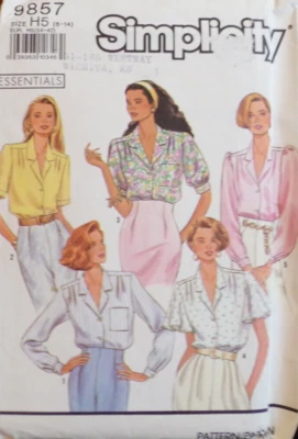 Simplicity Sewing Pattern 9857 Misses Blouse Sleeve Variations Sizes 6-14 UNCUT - Image 1 of 4