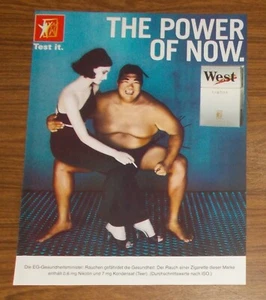 Seltene Werbung WEST Zigaretten - The Power of Now - Sumoringer 1998 - Bild 1 von 1