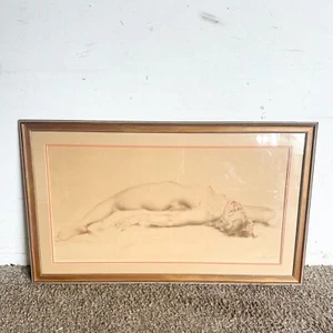 Estampado Ponsard Reclinable Desnudo Firmado y Enmarcado 1973 - Imagen 1 de 10