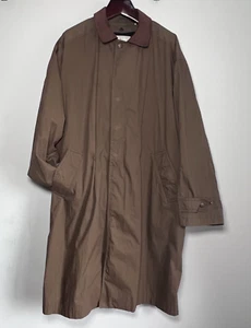 London Fog Mens 46 Button Out Liner Raincoat Trench Duster Hidden Snap Closure - Picture 1 of 23