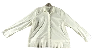 J Jill BLouse Womens Large Button Up Long Sleeve White Shirt Collection Classic - Picture 1 of 18