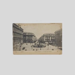 Cartolina fotografica originale Napoli Corso Umberto I Piazza della Borsa VG - Bild 1 von 2