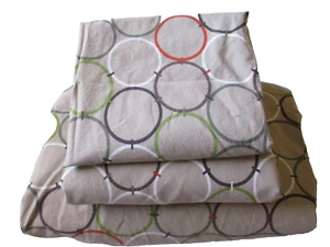 Pottery Barn sheet set Modern Circle Geometric Teen twin flat fitted pillowcase - Picture 1 of 4