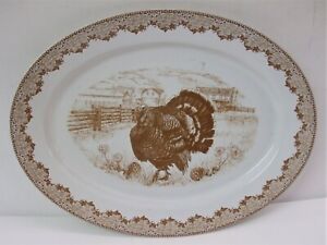 Martha Stewart Collection Harvest Thanksgiving Turkey Platter  16.25" x 12"  
