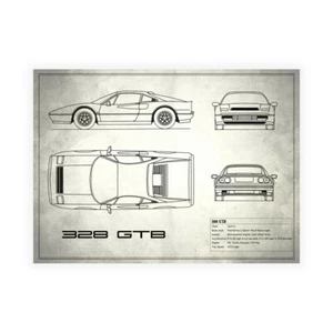 Stampa su Tela su Carta Poster o Quadro Rogan Mark Ferrari 328-GTB White - Imagen 1 de 2