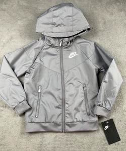 NWT Nike Boys Full Zip Hooded Coat - Gray 4T - Picture 1 of 5