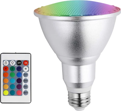 Led Colored Light Bulb E27 10W PAR30 RGB Dimmable Spotlight  - Image 1 of 4