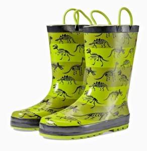 Western Chief Boys' Dino Bones RAIN BOOT-Toddler/Little Kid-Green.SZ 11 M - Picture 1 of 17