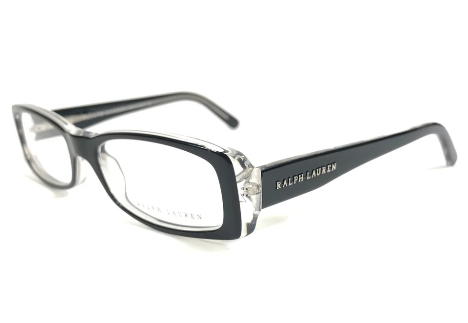Monturas de gafas Ralph Lauren RL6001 5011 negras sobre rectángulo transparente 50-16-130 Foto 1 de 4