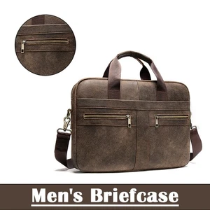 Men's Briefcase Messenger Fanny Pack Handbag Office Bags Leather Travel 2022 - Picture 1 of 15