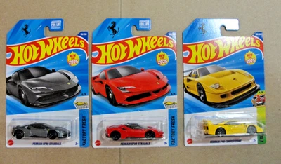 Lot of 3 - 2025 Hot Wheels Ferrari SF90 STRADALE F40 Competizione New - Image 1 of 4