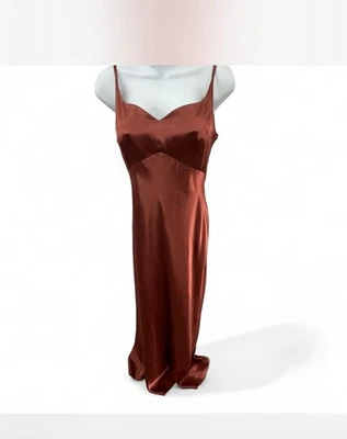 Maxi Vestido Vestido de Noche Zum Zum Niki Livas Años 90 Y2K De Colección Satén Elastizado Talla 10 Nuevo Foto 1 de 4