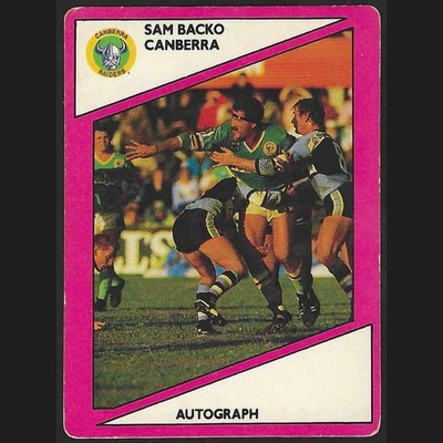 1988 Scanlens Rugby League NRL Card 013 Sam Backo - Canberra Raiders - image 1 of 2