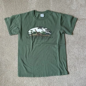 Vintage Gildan San Diego Zoo Riesenpandas 100 % Baumwolle T-Shirt türkis grün • Small - Bild 1 von 3