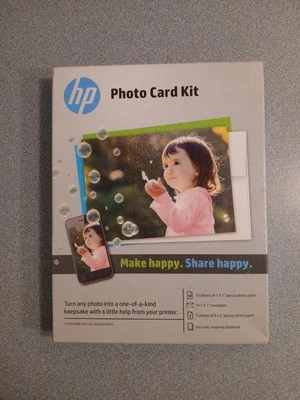 Hp photo card kit 10 sheets 5x7 10 envelopes 5x7 5 sheets 4x6 - Image 1 of 4