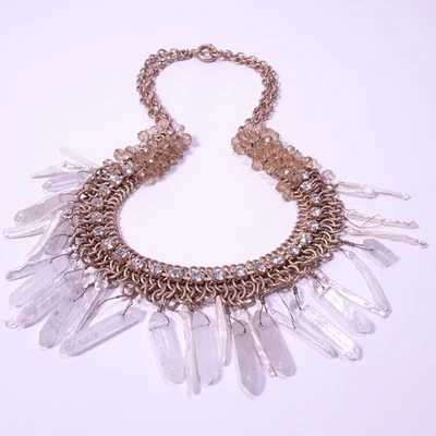 Ожерелье Neiman Marcus Lee Angel Frost Stick сетка люцит заявление новое с ценниками 398 - Изображение 1 из 4