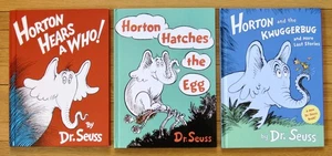 Lot 3 HORTON HEARS A WHO! Hatches the Egg & Kwuggerbug Books Dr Seuss HB EXC - Imagen 1 de 3