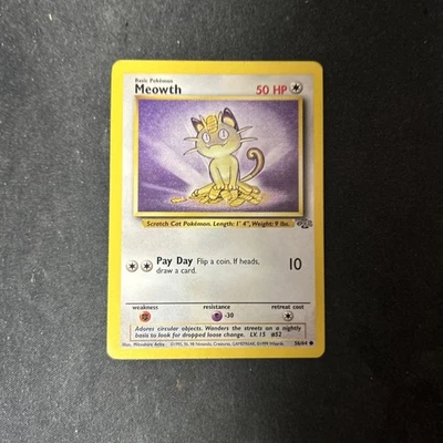 Meowth 56/64 - Jungle Unlimited Pokemon Card - Vintage WOTC D65 - Image 1 of 2