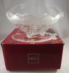 MIKASA CRYSTAL GLASS FOOTED CANDY DISH "SILENT NIGHT" - Picture 1 of 3