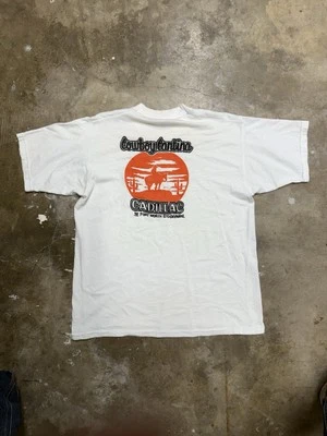 Camisa De Colección Cadillac Cowboy Cantina Fort Worth Stockyards L Blanca Vale la pena FT Foto 1 de 4