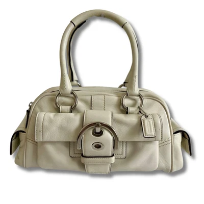 Bolso Cartera COACH Legacy Soho Cuero Blanco Mini Boston Bolso de Mano Y2K 00s NNCb34 Foto 1 de 4