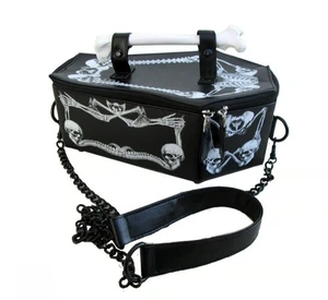 Kreepsville666 BagOBones Bolso de Hombro Cartera Ataúd Gótico Accesorios de Halloween - Imagen 1 de 24