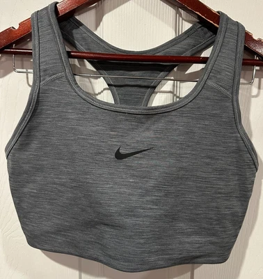 Sujetador deportivo gris Nike Swoosh de sujeción media para mujer talla XL 280 Foto 1 de 3