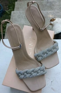 Zapatos de salón Billini Balencia para mujer talla 8 nude brillantes en caja boda graduación - Imagen 1 de 23