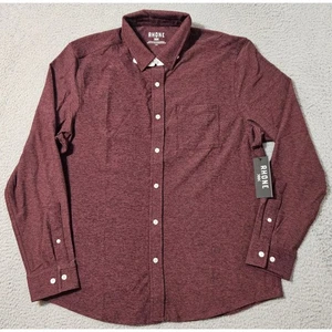 Rhone WFH geknöpftes Shirt Jersey Stretch $ 128 neu mit Etikett weinrot rot Größe Large neu mit Etikett - Bild 1 von 9