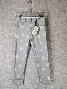 Stella McCartney Kids Star Print Slim Fit Jeans Youth 8 Gray Boyfriend Denim NWT - Picture 1 of 14