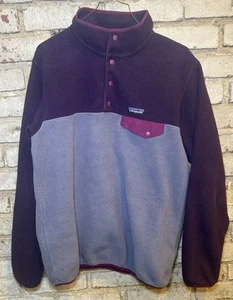 Patagonia Synchilla Snap T Pull Over Jacket Womens L Light Weight Fleece Purple - Picture 1 of 10