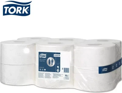 Tork Mini Jumbo Advanced Toilet Rolls T2 System Toilet Paper 12 Rolls x 170m