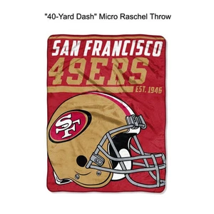 NFL San Francisco 49ers 40 Yard Dash Micro Raschel Überwurf Decke 40" x 60" - Bild 1 von 1