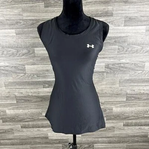 Camiseta sin mangas Under Armour Heat Gear cuello redondo espalda deportiva negra para mujer talla grande - Imagen 1 de 12