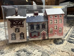 NEW IN PACKAGE 3 FIGURAL POST OFFICE INN AND CAFE HOUSE CARDBOARD - Picture 1 of 2