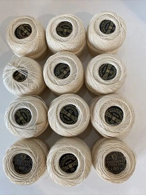 12 Vtg Royal Society CORDICHET 10 size70/2 Size 80 White/Cream  225 yd each - Image 1 of 4