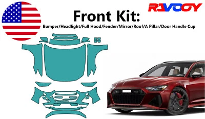Kit de precorte de película de protección de pintura delantera PPF para Audi RS 6 Avant Base 2021-2025 Foto 1 de 4