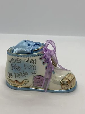 Caja de música de porcelana Rock A Bye Baby zapato de bebé paso de bebé recién nacido qué son los niños Foto 1 de 4