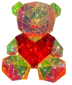 LED Heart Crystal Bear Light in Night Teddy Bear Decorations Best Gift for her G - Picture 1 of 3