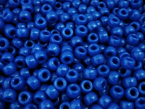 Paquete a granel de 500 piezas de pulseras trenza de cabello para niños con cuentas de pony 9x6 mm azules - Imagen 1 de 2