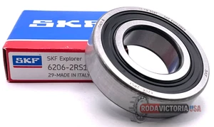 SKF 6206 2RS1 DEEP GROOVE BALL BEARING RUBBER SEALED 30x62x16mm 6206 DDU 6206LLU - Picture 1 of 4