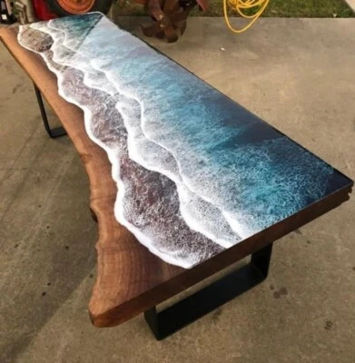 48" x 30" Epoxy Wooden Live Edge Table Top Home Furniture Decor - Image 1 of 4