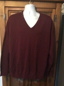 Suéter NUEVO CON ETIQUETAS LANDS' END Para Hombres Cuello V Brandy Vino 100% Algodón Supima Talla 2XL (50-52) - Imagen 1 de 1