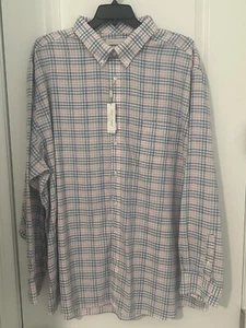 NWT Men’s Roundtree And Yorke Button Down Luxe Linen Shirt 4XLT - Picture 1 of 3