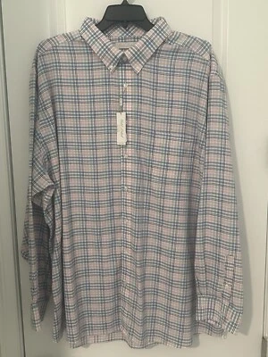 NWT Men’s Roundtree And Yorke Button Down Luxe Linen Shirt 4XLT - Image 1 of 3