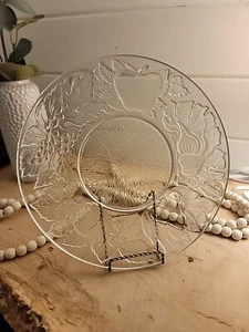 Vtg 10" Pressed Glass Fruit Vegetables Embossed plate KIG Indonesia - Picture 1 of 7